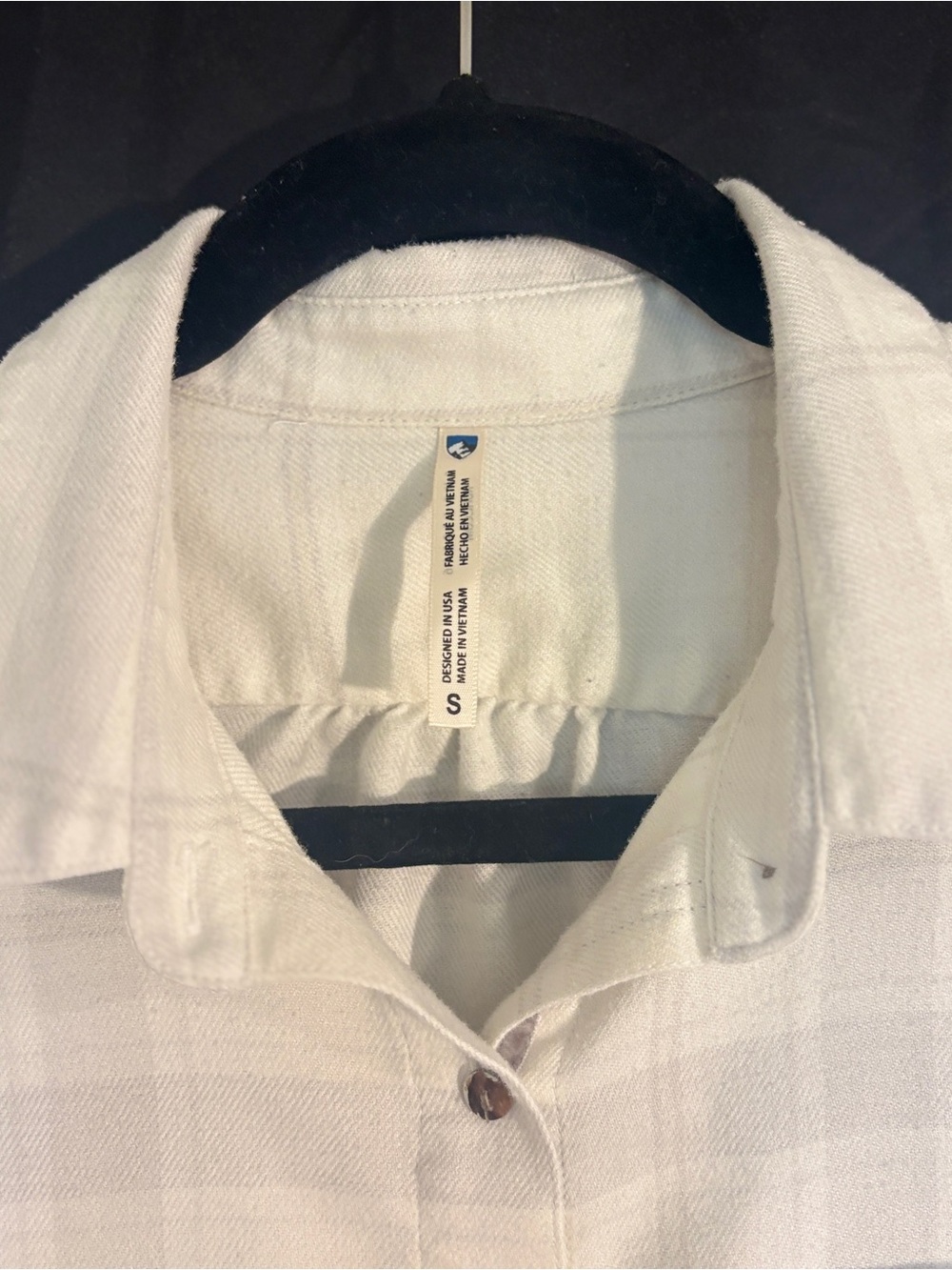 KUHL Women’s Small Cream Plaid Flannel Shirt Long Sleeve Outdoor - Picture 2 of 6